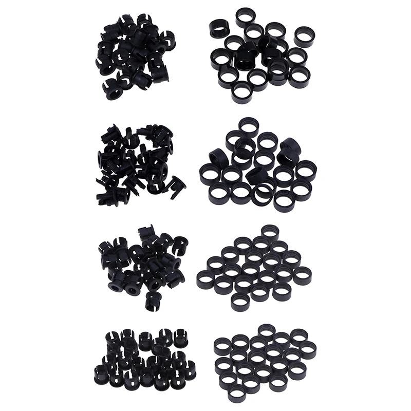 Juego de cajas de montaje de biseles de taza, soporte de Clip LED de plástico negro, 3mm/5mm, 20 unidades
