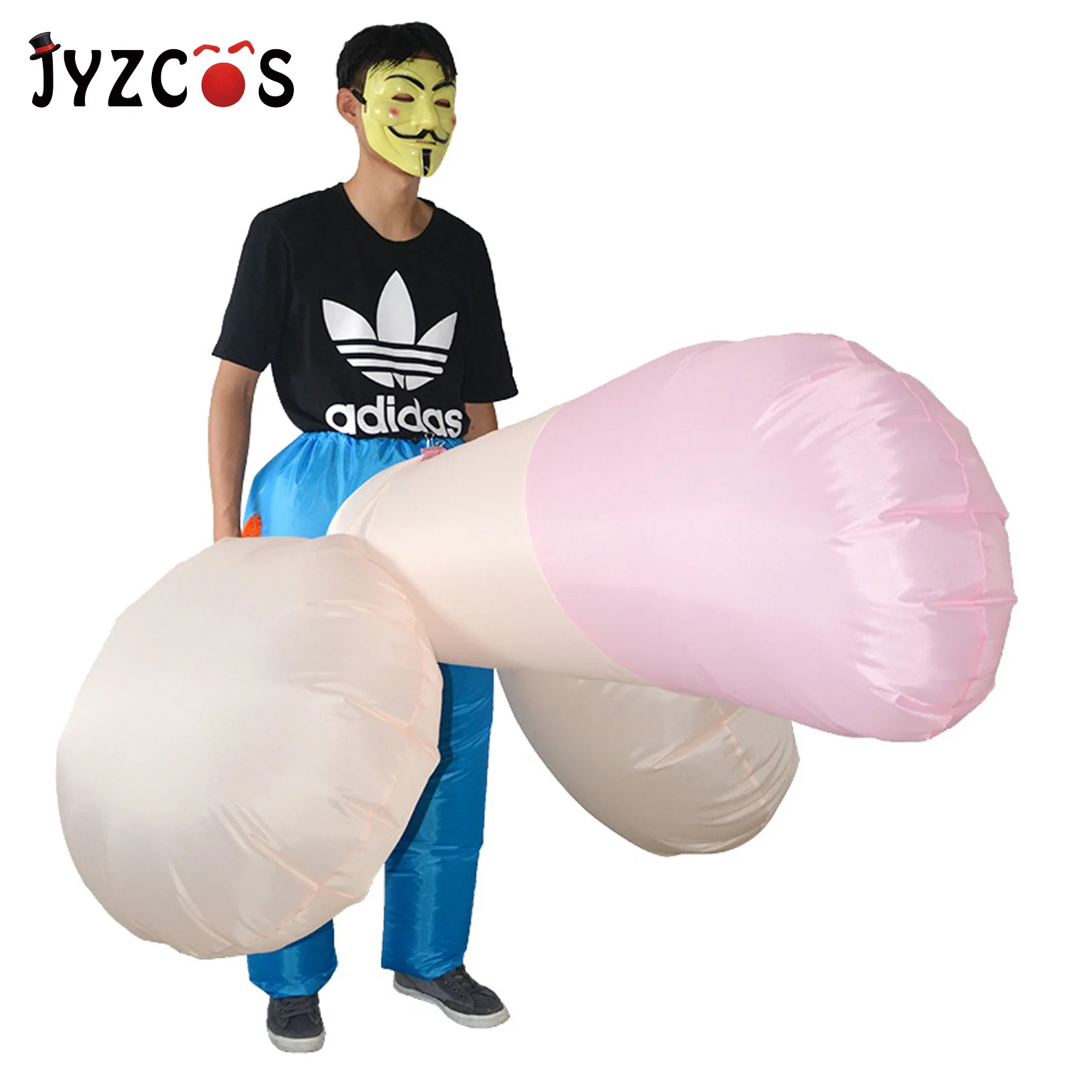 Jyzcos Volwassen Sexy Opblaasbare Penis Kostuum Halloween Mascotte Kostuum Voor Mannen Vrouwen Kostuums Dick Jumpsuit Grappig Cosplay Jurk