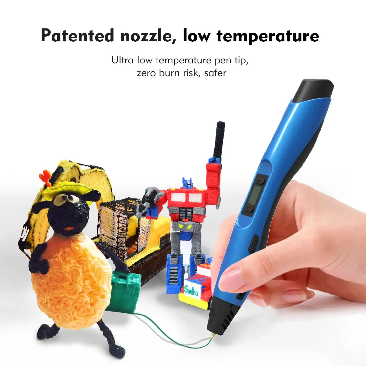 Imagem -02 - Sunlu-temperatura Ajustável 3d Printing Pen Faça Você Mesmo Doodling Presente de Natal 300a