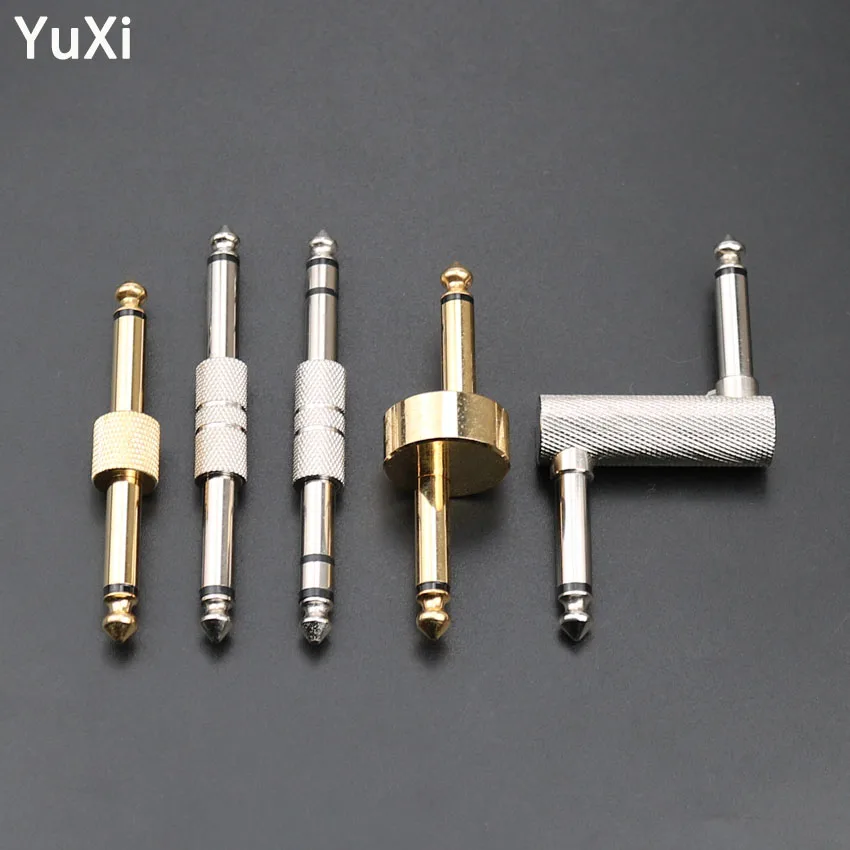 YuXi 6.35mm Audio Plug Guitar Effect Pedals Connector Adapter Straight Z Type Audio Coupler Music Instrument Pedal Accessories