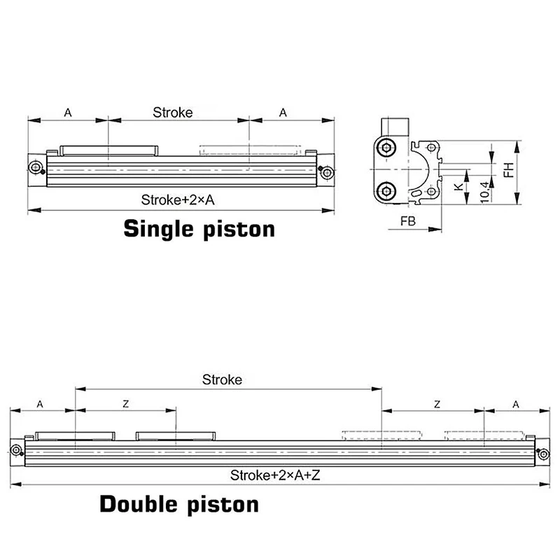 OSP Rodless Silinder Mekanis Aktuator Pneumatik Paralel Geser Ganda Bertindak 16/25/32/40Mm Bor Kecepatan Tinggi Pintu Auto-pengumpan