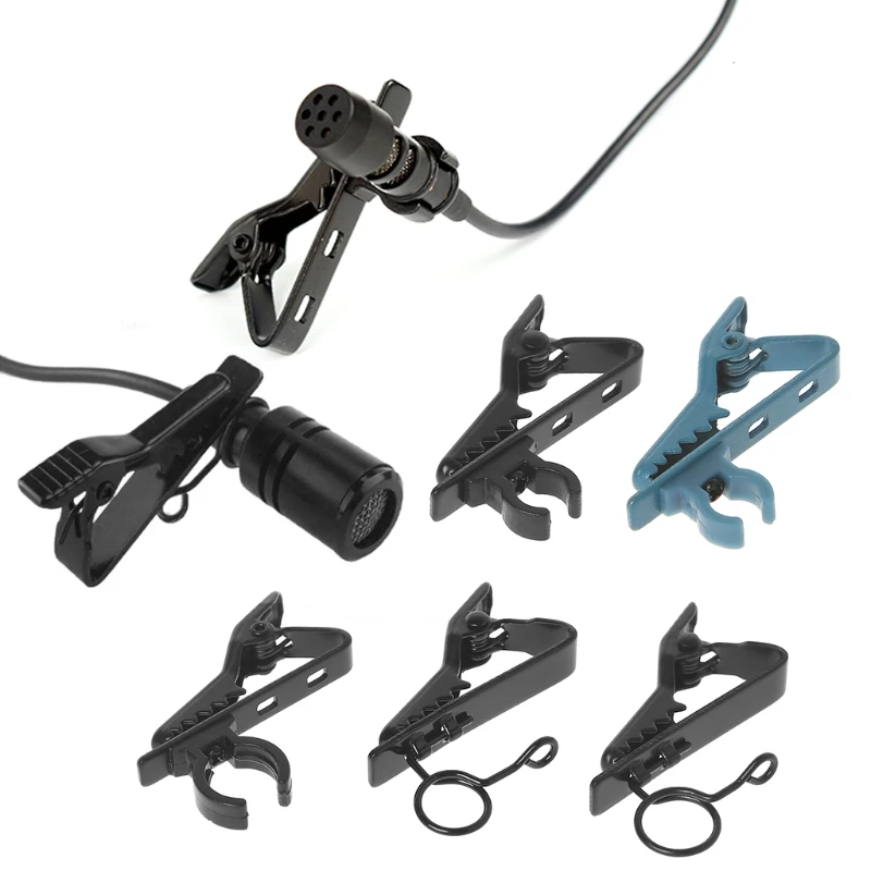 Universal ไมโครโฟน Lapel Tie Clip Mini Clamp แบบพกพาใช้สำหรับเสื้อยืดคอ