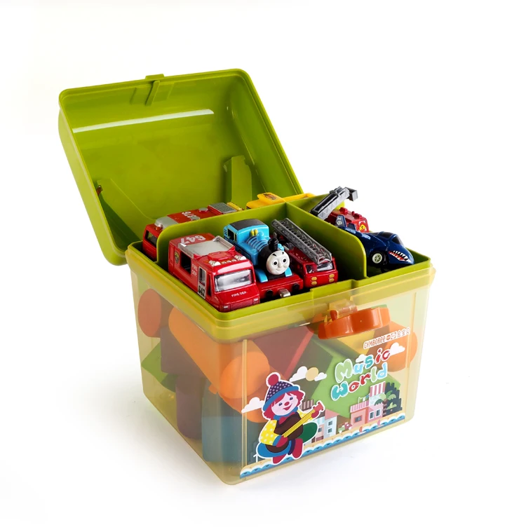 Niedlichen Cartoon Kinder Doppel Schichten Lagerung Box Tragbare Kunststoff Spielzeug Kinder Geburtstag Geschenk Kreide Snack Gebäude Block Organizer – Detail 5