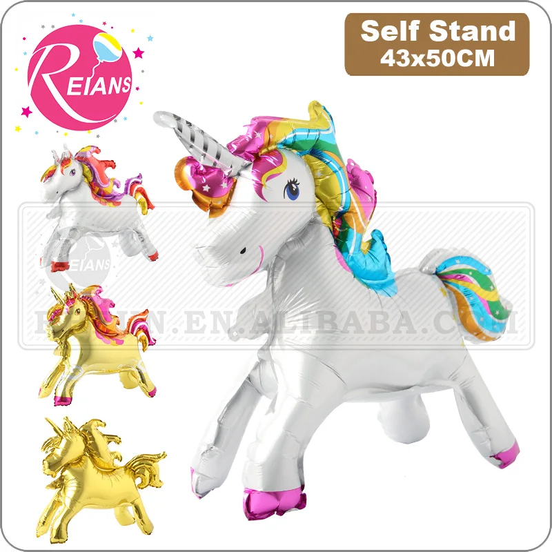 Unique Stand steadily Unicorn Birthday Party Decorations Supplies Wedding Engagement Children's Day Foil Unicorn Balloons globos