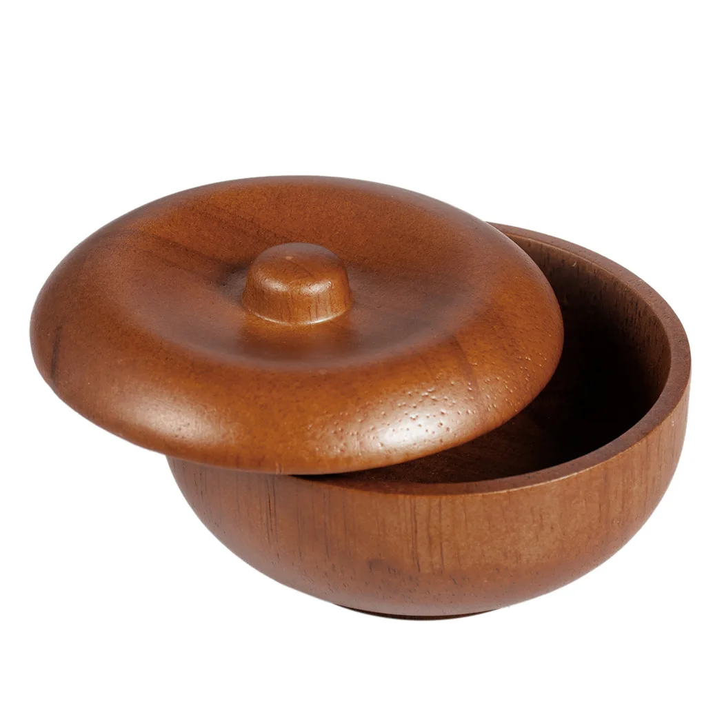 Wood Shaving Bowl For Men wet shave Shaving Foam Cream Holder Bowl With Lid Beard Brush Bowl Soap Easy Clean Bowl