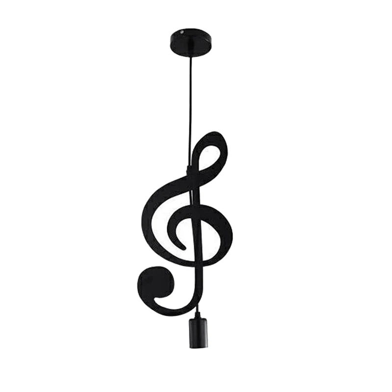 Retail Pendant Light,Iron Ceiling Light Music Note Hanging Light Shade Chandelier for Loft Bar Studio Store Room Dining Hall(C)