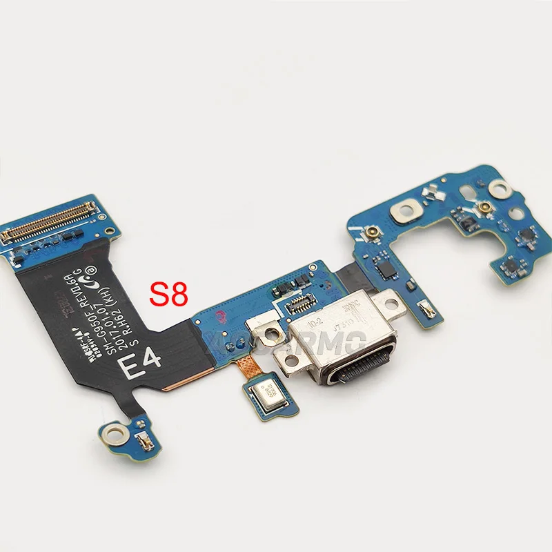 Aocarmo USB Charging Port + Mic Dock Connector Charger Flex Cable For Samsung Galaxy S8 Plus G950 S8+ G955U G955F G955N Repair