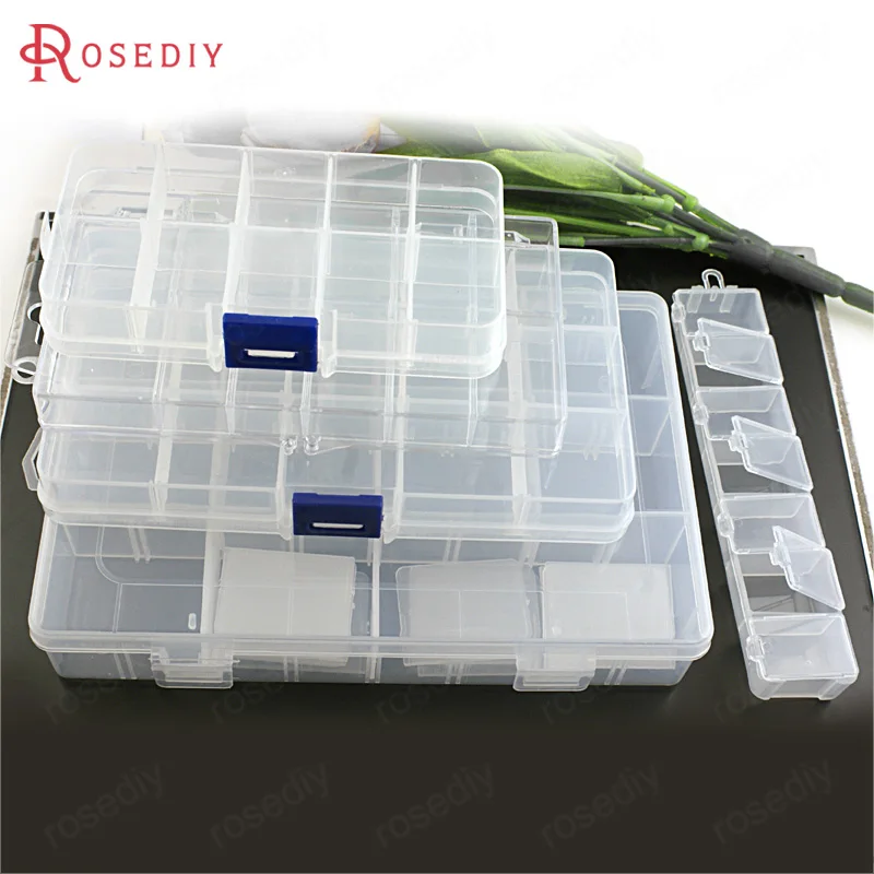 

(C251)White Acrylic Plastic Rectangle Loaded Beads Box Beads Container Diy Jewelry Findings Accessories