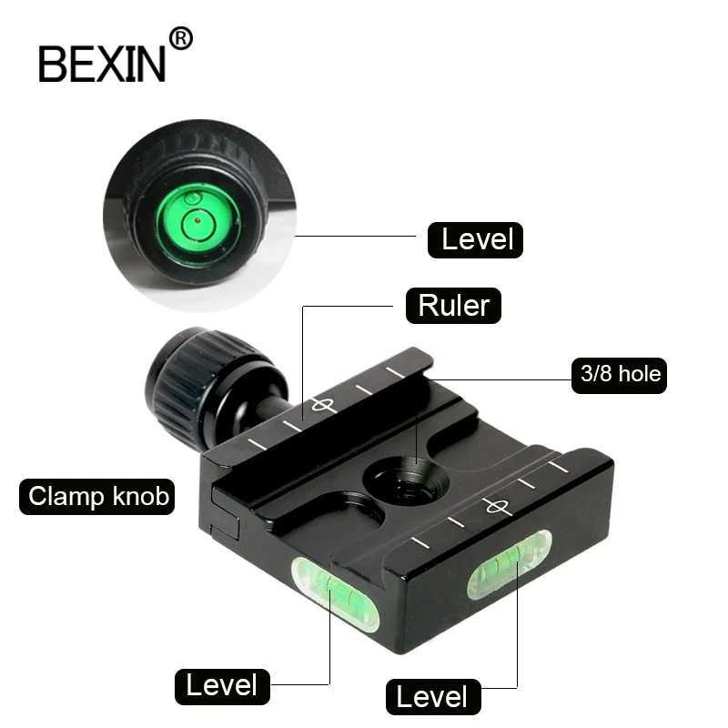 BEXIN QR60S QR50 Quick Release Plate Clamp Universal Quick Release Plate Tripod Ball Head Mount Adapter for DSLR Camera Ballhead