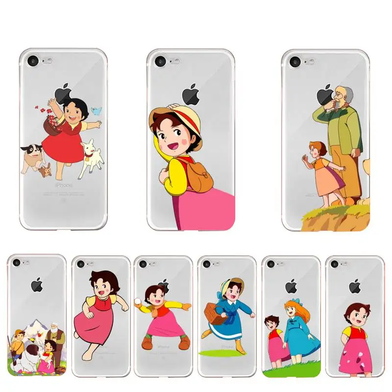 FHNBLJ Heidi Cartoon Phone Case for iPhone 11 12 13 mini pro XS MAX 8 7 6 6S Plus X 5S SE 2020 XR case