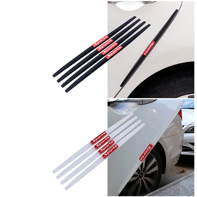 Universal Car Door Edge Protection Strips Rearview Mirror Protector Rubber Front Rear Bumper Protector Guard Scratch White Black