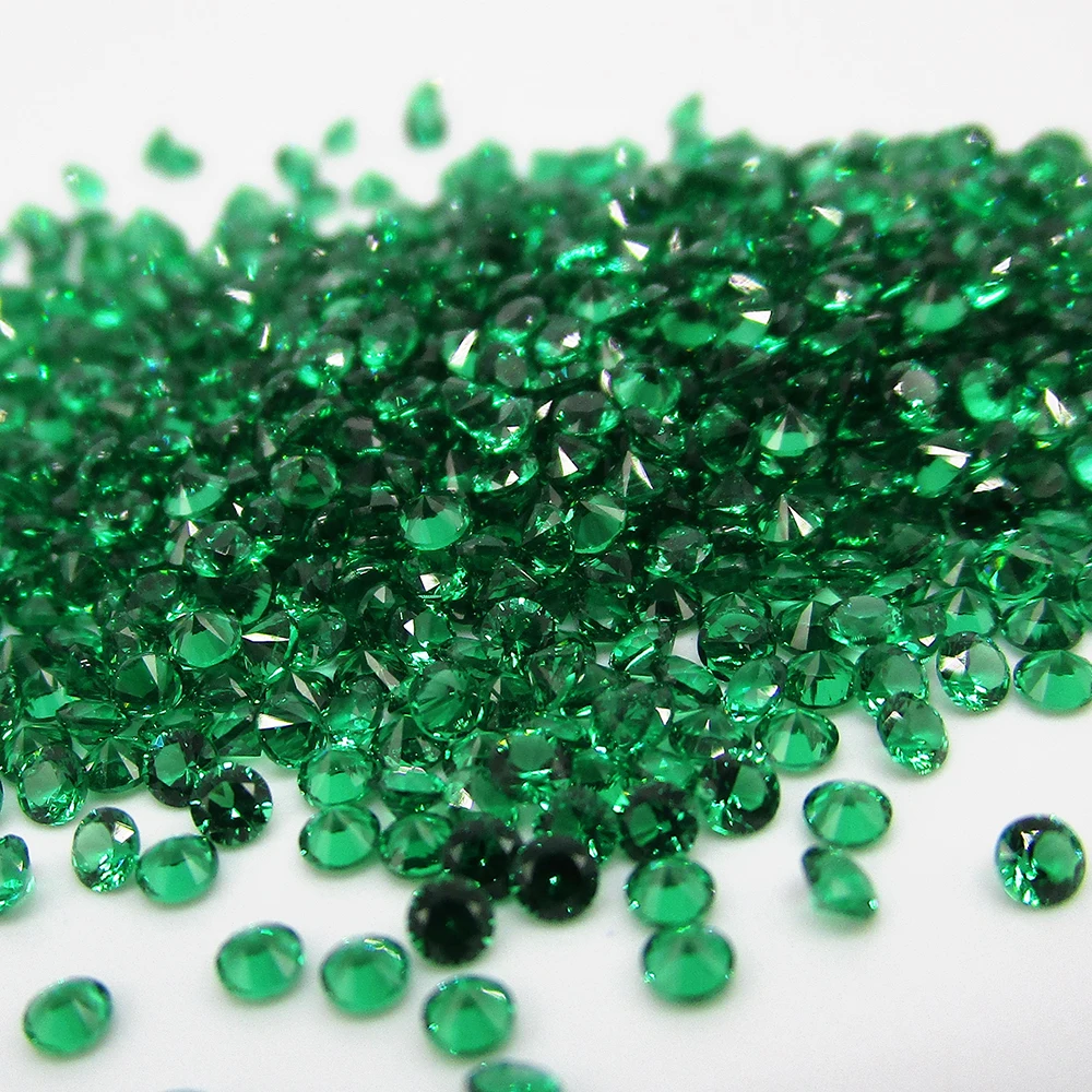 Hot!! 0.9~3.0mm Round Cut Green Nano Stone 5A Quality Synthetic Red Corundum Wax Setting #113 Blue Spinel For DIY Jewelry Making