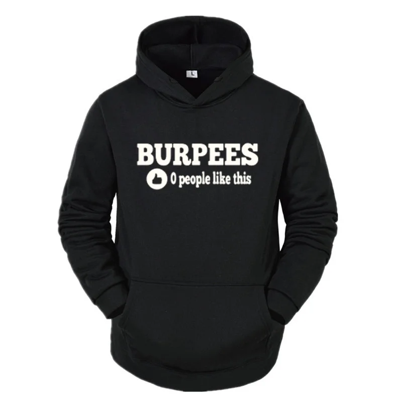 

Men's Cotton O Neck Bodybuilding Hoodie, Long Sleeve Tops, Harajuku Hoodie, Stylish Burpees, Zero People Like This Casual Hoody,