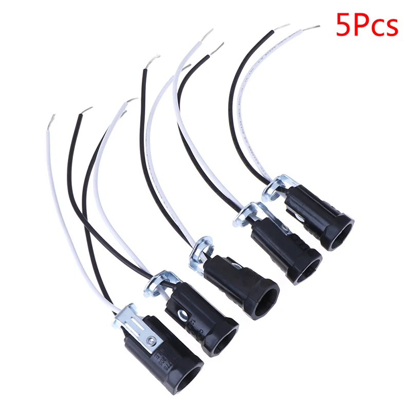 5Pcs Candelabra Base E12 Lamp Holder Light Sockets Keyless 20cm Wire Leads Accessories Bulb Lighting Replacement Parts