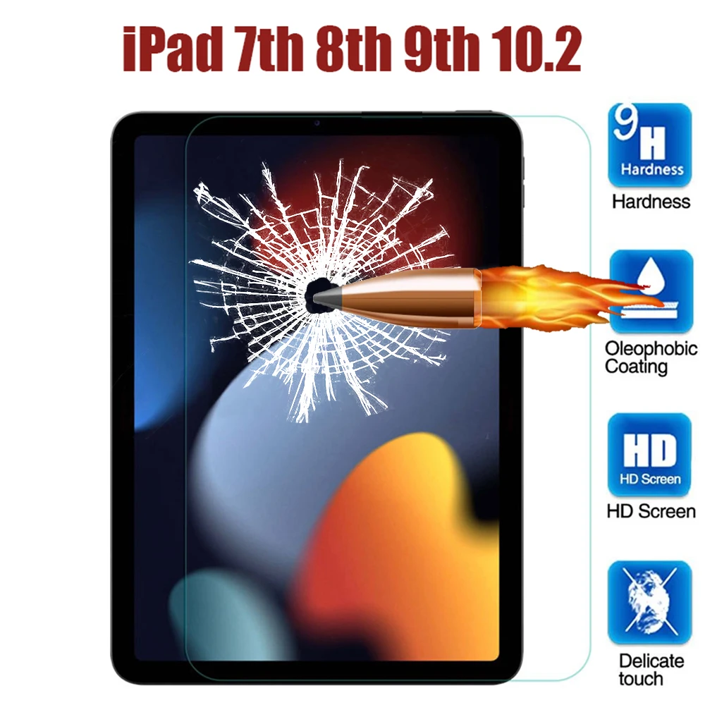 

Tablet Tempered Glass for Apple iPad 9th 8th 7th Generation A2603 A2604 Cover Screen Protector For iPad 10.2 2019 2020 2021