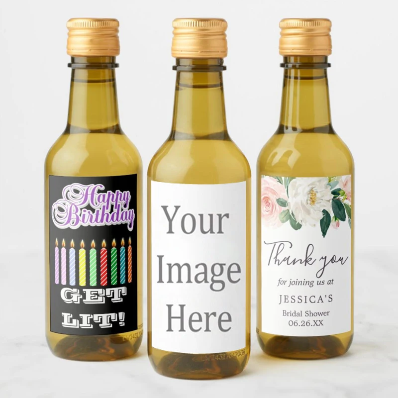 Customized Wedding Champagne Wine Labels Stickers, Bottle Wrapper, Couple Name with Picture, Personalized Party, Bride Shower