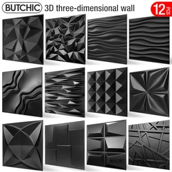 Pegatina de pared 3D de 9.8 pies/3m, 12 piezas, 50x50cm, decoración de líneas de persianas, papel tapiz para sala de estar, mural impermeable, panel de pared 3D para baño y cocina