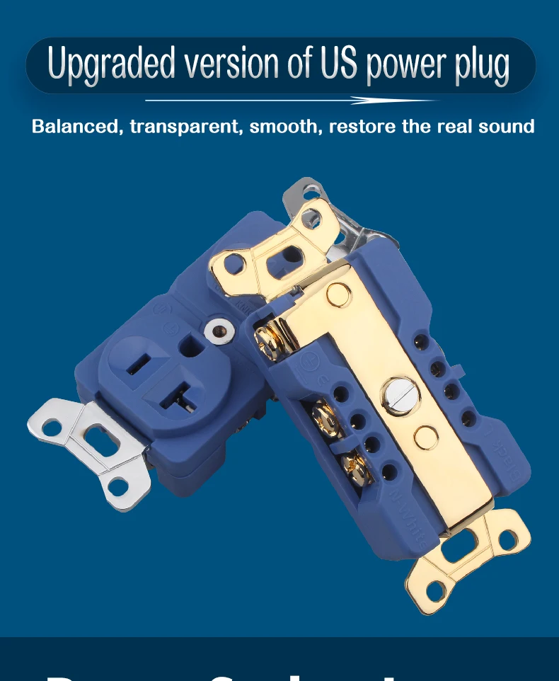 Audiocrast อุปกรณ์เสริมเครื่องฟอกไฟฟ้ามีช่องเสียบสายไฟทองแดงไม่มีบัดกรีเกรด FEVER