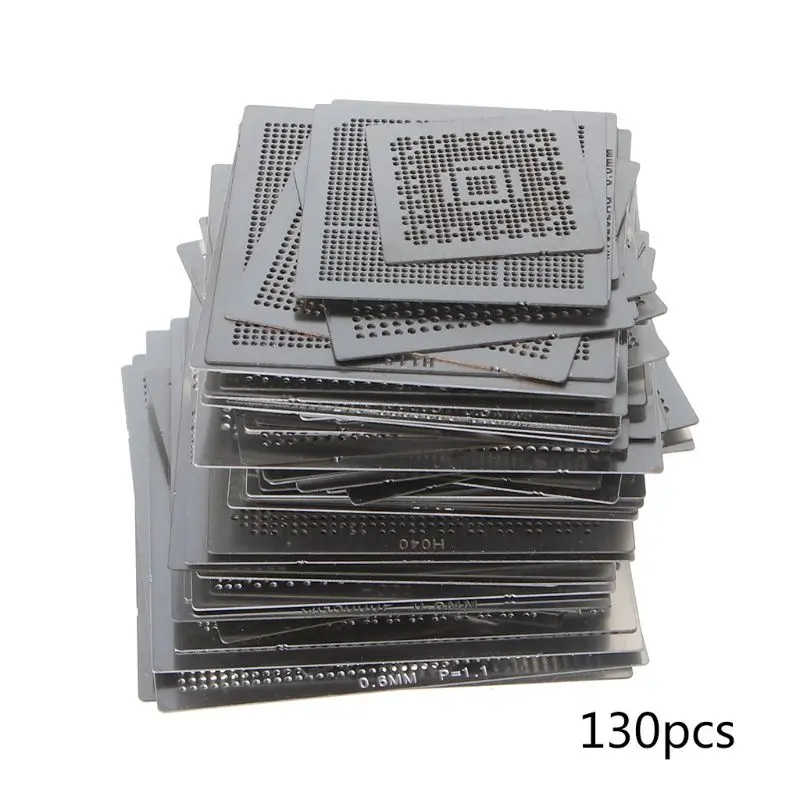 

130Pcs/set BGA Stencils Universal Direct Heated Steel Stencils for Notebooks Desktop Motherboards