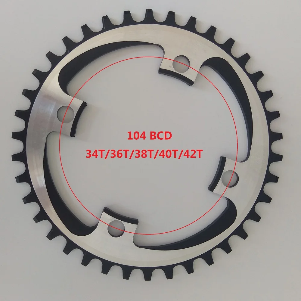 Narrow Wide Chainring Round 104 BCD MTB 32T 34T 36T 38T Crankset Plate Parts Mountain Bike Single Speed BCD104 Tooth Disc