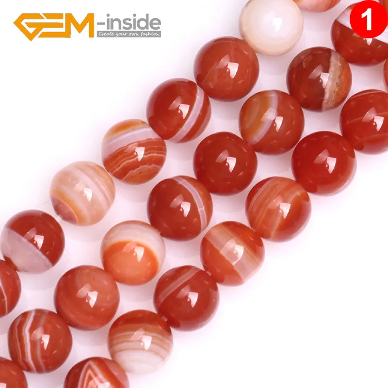 

4/6/8/10/12/14mm Natural Red Stripe Sardonyx Agates Onyx Round Loose Beads For Jewelry Making Strand 15 Inches Wholesale