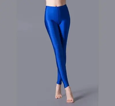 Women Shiny Pant Leggings Hot Selling Leggings Solid Color Fluorescent Spandex Elasticity Casual Trousers Shinny Legging