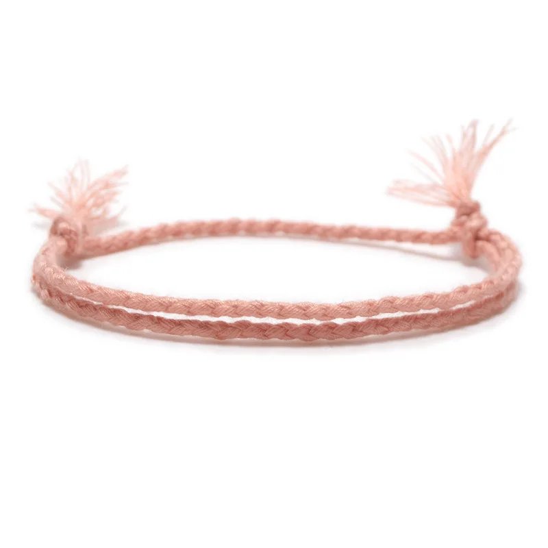 Meetvii Simple Woven Cotton Rope String Bracelet Pray Yoga Handmade Pure Color Chic Tassel Bracelet for Men Women New