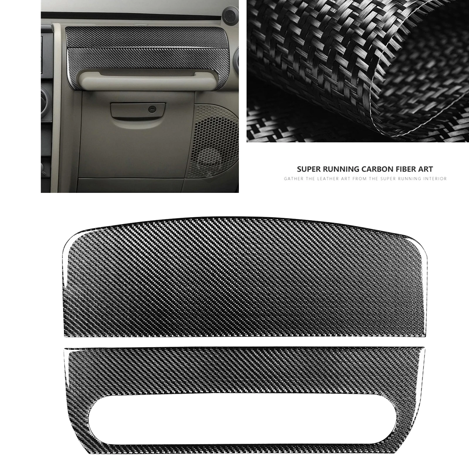 

For Jeep Wrangler JK 2007-2010 2 / 4 Door Passenger Side Co-pilot Door Armrest Handle Panel Cover Trim Carbon Fiber Sticker