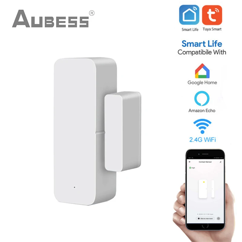 Tuya WiFi Cảm Biến Cửa Cửa Thông Minh Mở/Đóng Cửa Máy Phát Hiện Tác Phẩm Với Cuộc Sống Thông Minh Wifi Cảm Biến Cửa Sổ Điều Khiển Giọng Nói Alexa google Home