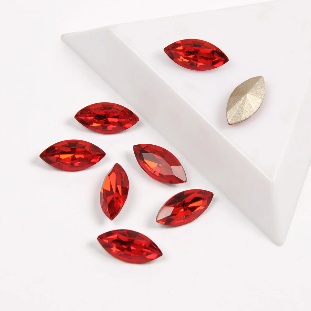 CTPA3bI K9 Different Shape Red Crystal Glass Stones Rhinestones Strass Fancy Stone For Clothes DIY Fabric Jewelry Beads Nail Art