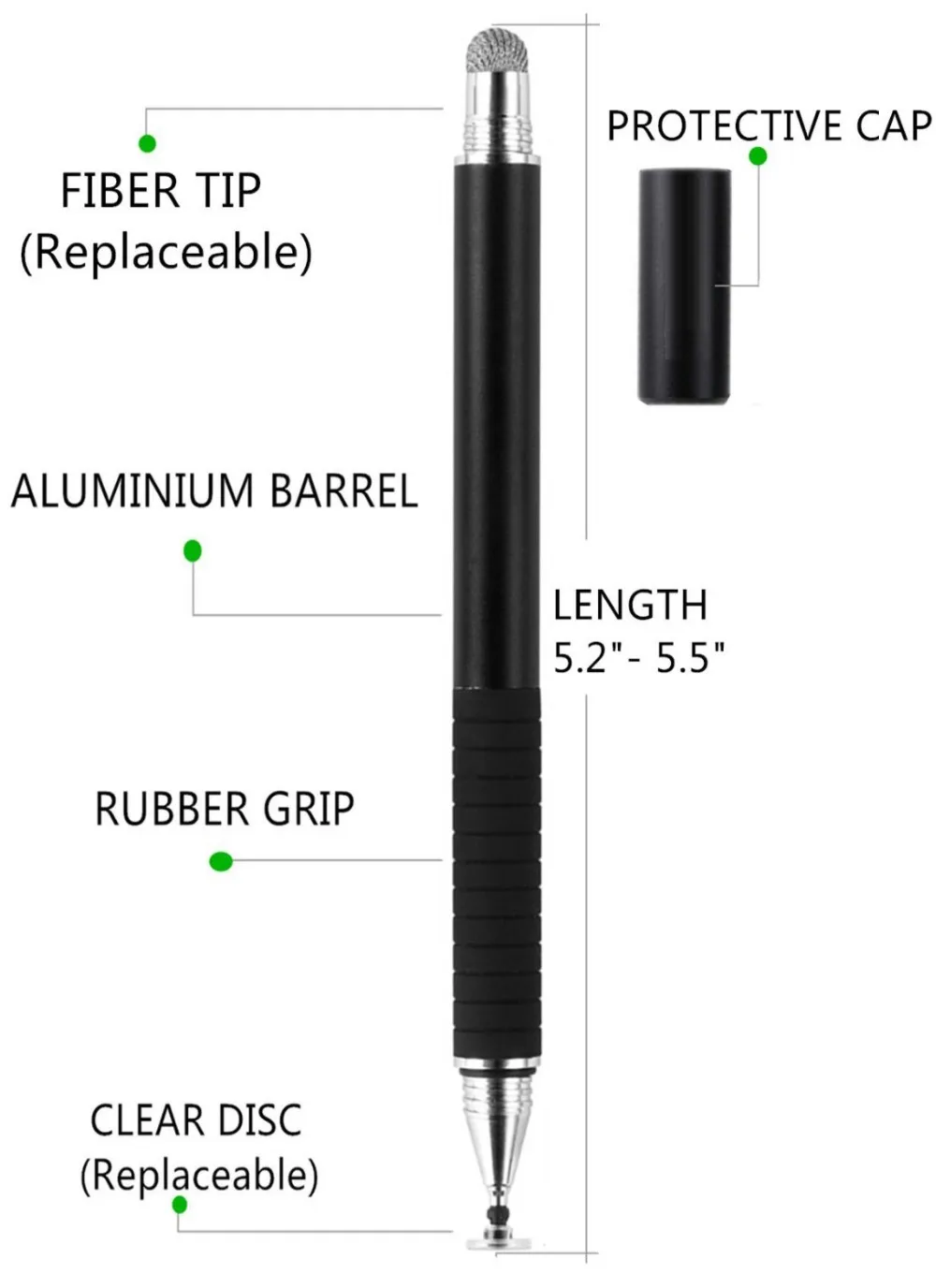 Stylet tactile 2 en 1 pour ipad, pour Iphone, tablette, pointe en maille, pointe de disque