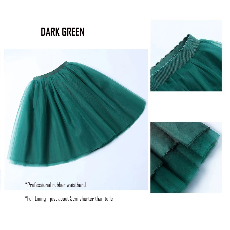 Streetwear 6 Layers 65cm Midi Pleated Skirt Women Gothic High Waist Tulle Skater Skirt rokjes dames ropa mujer 2020 jupe femme