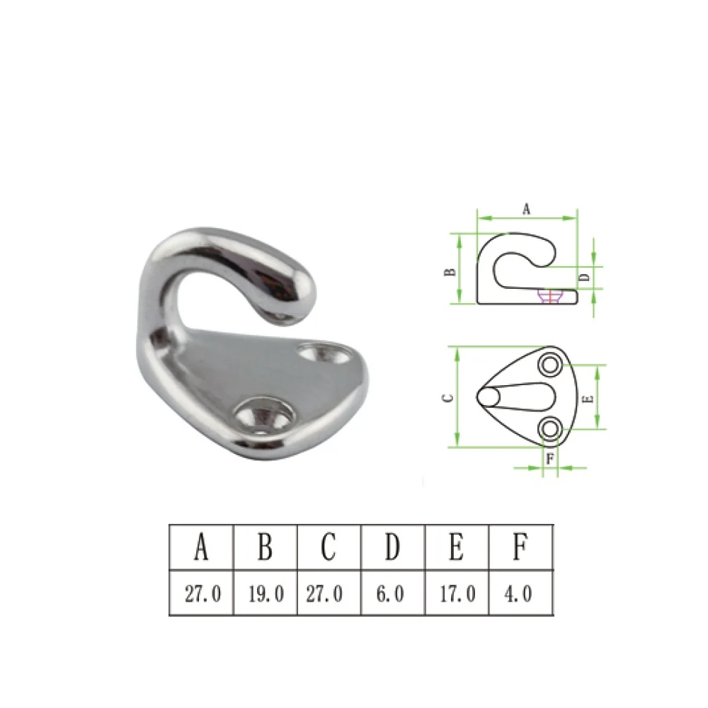 5PCS Boat Open Fender Hook 316 Stainless Steel Marine Fender Hook Yacht Accessories For Boats And Awning