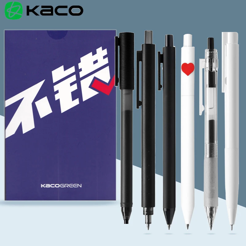 

Kaco 7Pcs/Set Gel Pens 0.5MM Black Ink Neutral Stylo Smooth Writing ручка For School Office Stationery Supplies Sign Pen