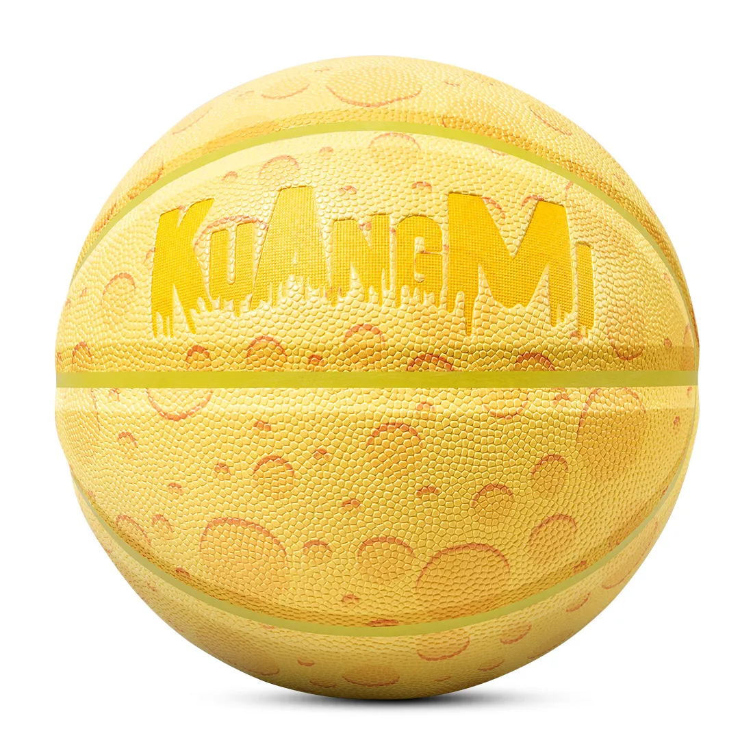 Kuangmi Cheese Basketball Official Size 7 Game Gift Hygroscopic Wear-Resisting Non-Slip PU Street Ball For Adult Students