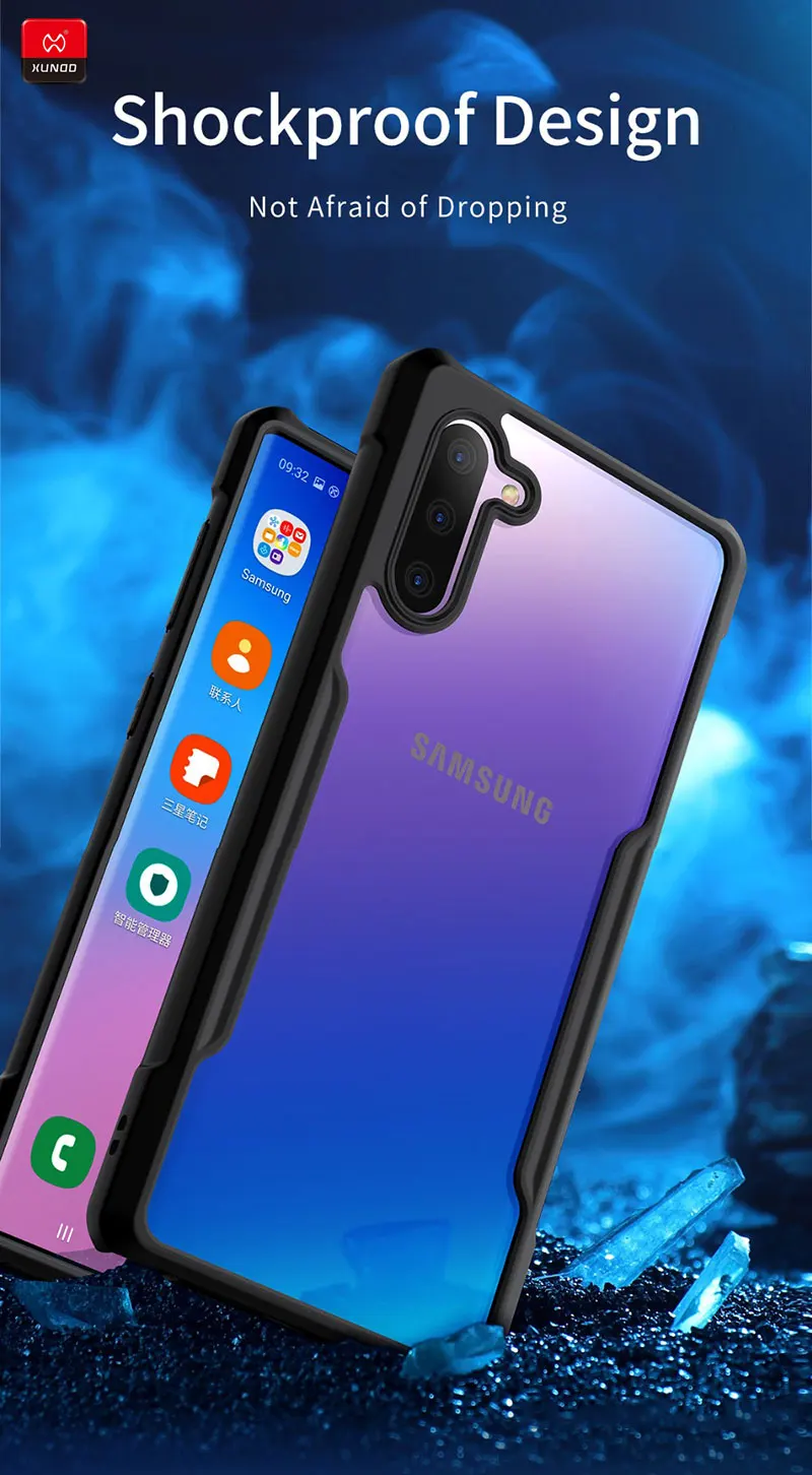 XUNDD Luxury Transparent Case New For Samsung Galaxy Note 8 9 10 Plus 20 Ultra Phone Silicone 360 Shockproof Protector Back Case