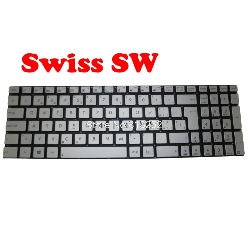 Laptop Keyboard For ASUS N550 N550JA N550JK N550JV N550JX N550LF Silver with backlit UK United Kingdom/GR/TR Turkey