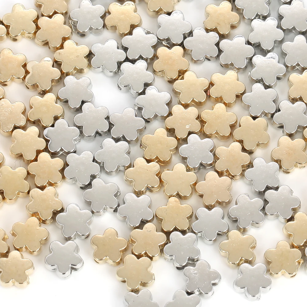 50-500Pcs 6mm CCB Star Love Heart Gold Color Silver Color Loose Spacer Acrylic Seed Beads DIY Jewelry Making Findings Charm
