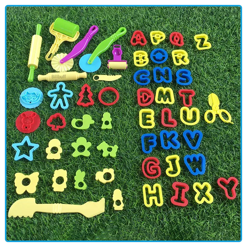 Hot 52pcs DIY Slimes Play Dough Tools Accessories Plasticine Modl Modeling Kits Soft Clay Sets Educational toy for children Gift