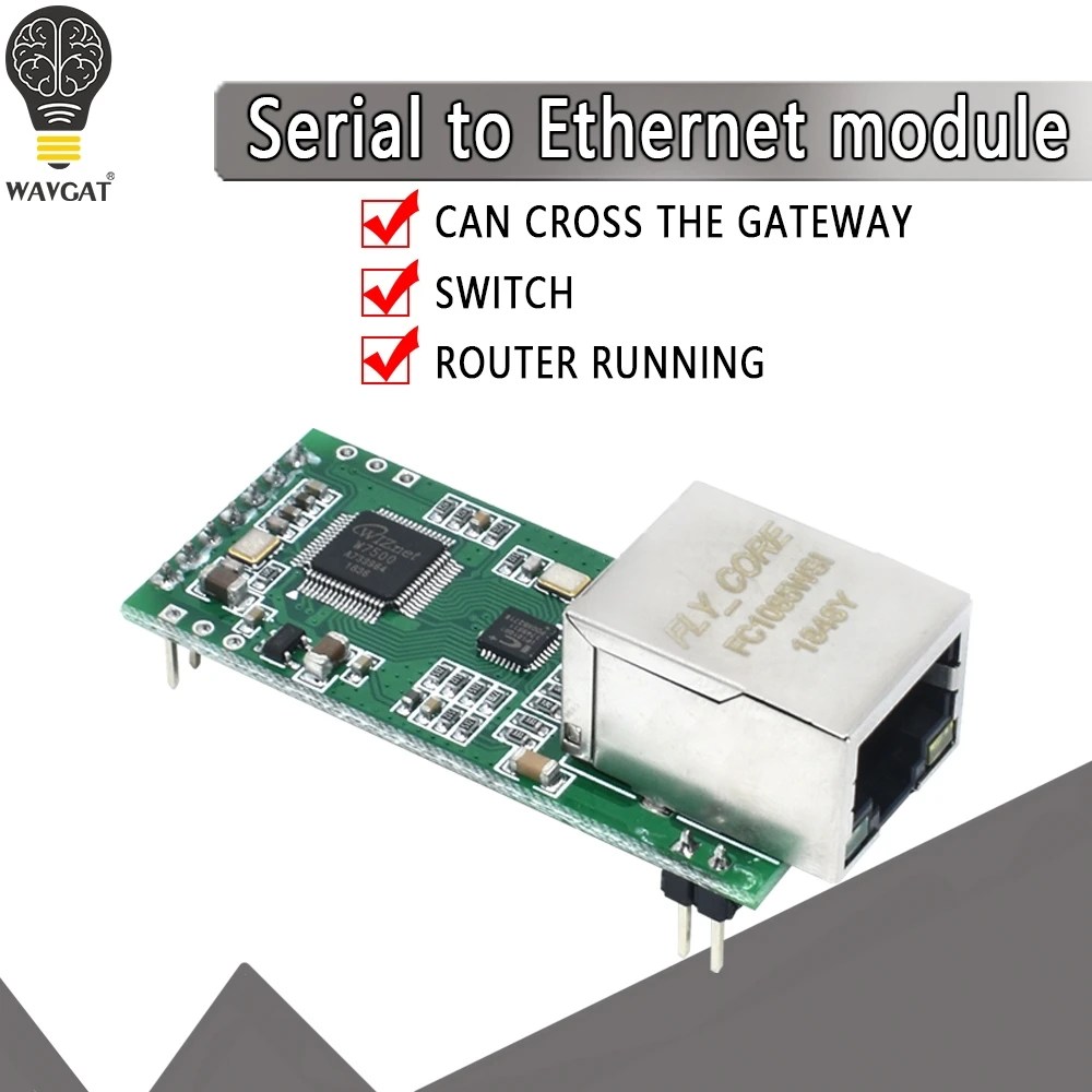 FS100P USR-TCP232-T2 Tiny Serial Ethernet Converter Module Serial UART TTL to Ethernet TCPIP Module Support DHCP and DNS