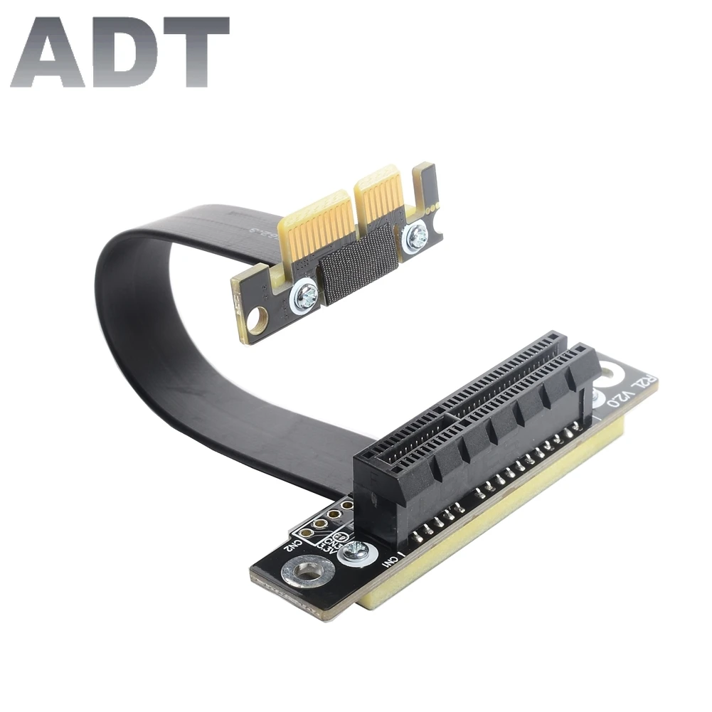 كابل PCIE Riser PCIe 3.0x1 ذكر إلى x4 أنثى مع واقي EMI 8Gbps PCI-E 1x 4x كابل تمديد الشريط والكوع بزاوية قائمة