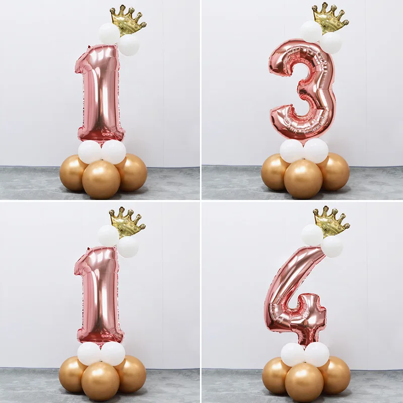 Ballonnen Set Chrome Metallic Latex Ballon Kostuums Accessoires Gouden Nummer Globos Kids Verjaardag Rekwisieten Partij Baby Shower Decor