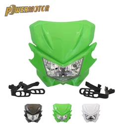 Motorcycle Accessories Motorcycle Headlight Plate Pit Bike for Kawasaki KlX 250 150 450 12V Universal Headlamp Halogen Headlight