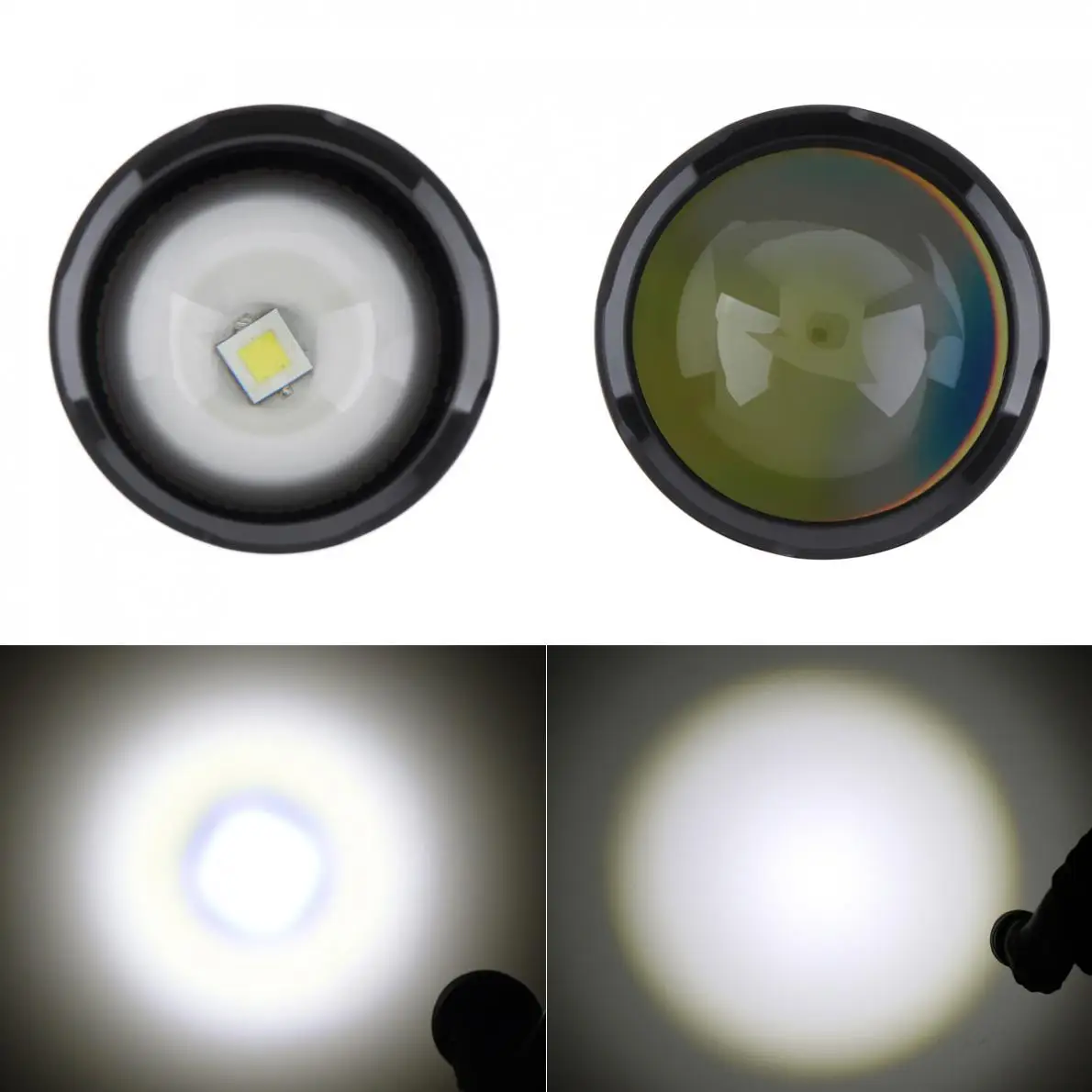 HT9/HT11/HT12 Lens Replaceable Thickened Flashlight Head for 31MM Diameter Hunting Torch