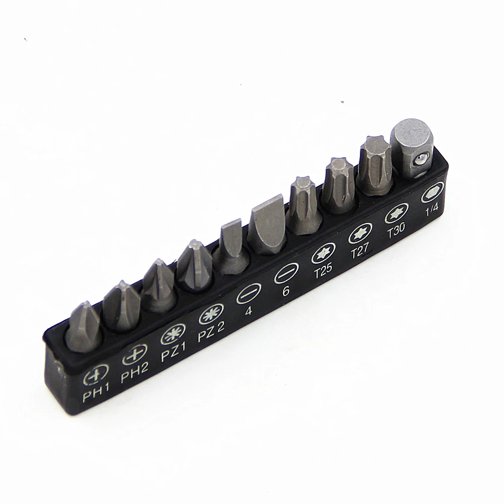 10pc rubber strip screwdriver with screwdriver head set screwdriver head cross slotted Plum Blossom Hand 25mm screwdriver head