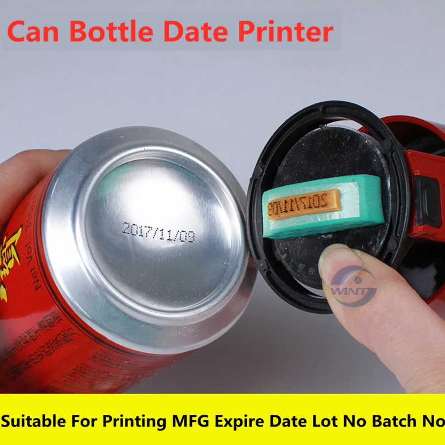 Kann Produktion Datum Coder Ablauf Nummer Drucker Manuelle Lot Mark Druckmaschine Öl Pad Drucker Metall Holz Stanzen