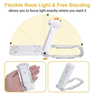 BOOK LIGHT rechargeable USB LED, eye protection, portable, clip, table, marker, read, night lamp 8 Main Sales Reading Light - №3
