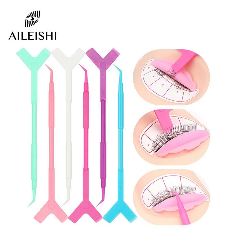 Brosse à cils en plastique réutilisable en forme de Y, accessoire de maquillage pour femmes, outils de Mascara, 5 pièces/paquet