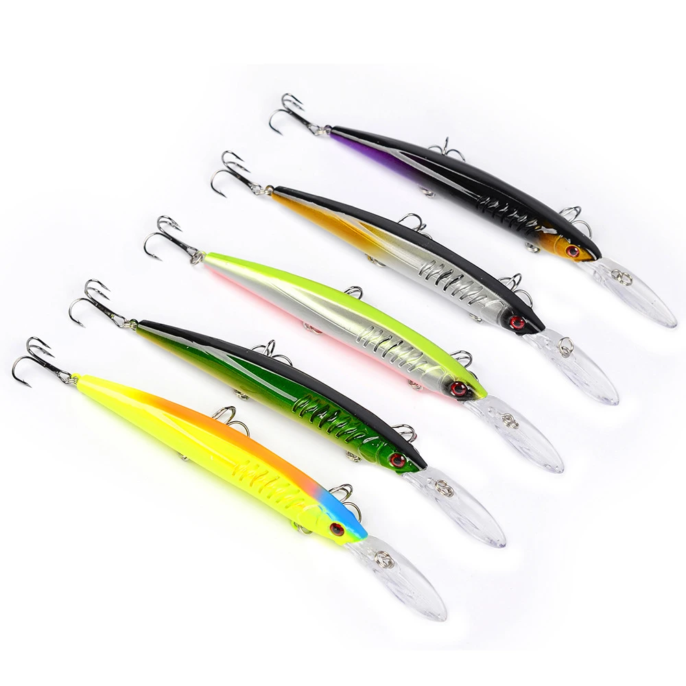 1pcs 12.5g15.2cm Minnow Fishing Lure Wobbler Crankbait 3D Eyes Plastic Artificial Hard Baits Peche Bass Trolling Pike Carp Lures