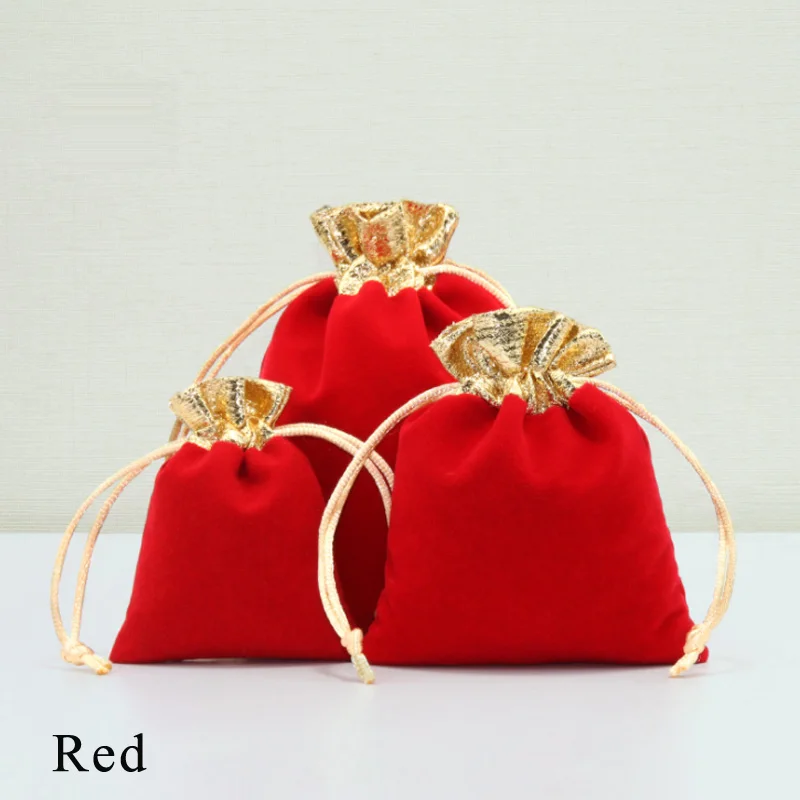 

Surprise Price Flannel Small Jewelry Packaging Drawstring Pouch Earphone Storage Bag Flannel Jewelry Storage Bag